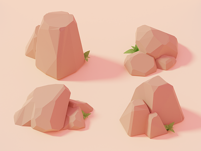 Rocks illustration in Blender