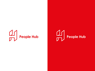 People Hub logo concept concept icon letterform line logo merge negative space logo outline type