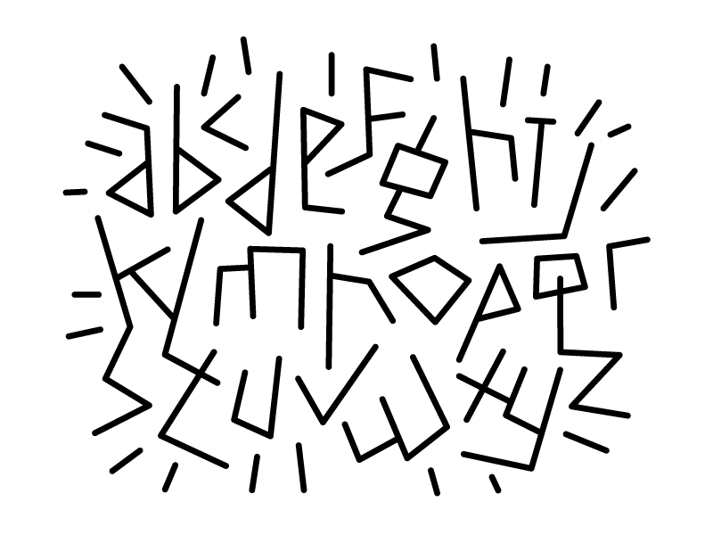 Alphabet 1 typography hand letters haring