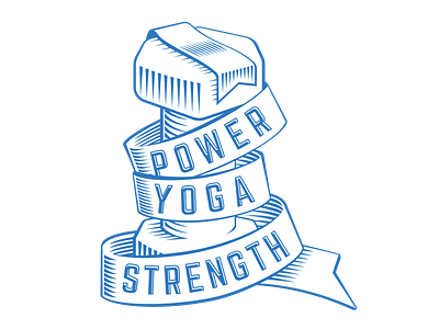 Power Yoga Strength illustration lettering