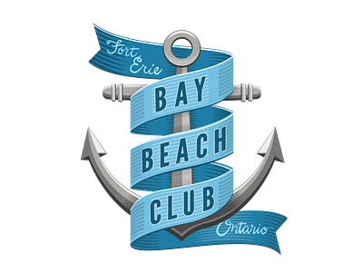 Bay Beach Club illustration lettering