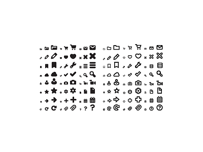 Chubbicons: a chubby icon set in fill and outline versions