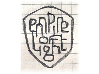 Empire of light shield logo sketch type