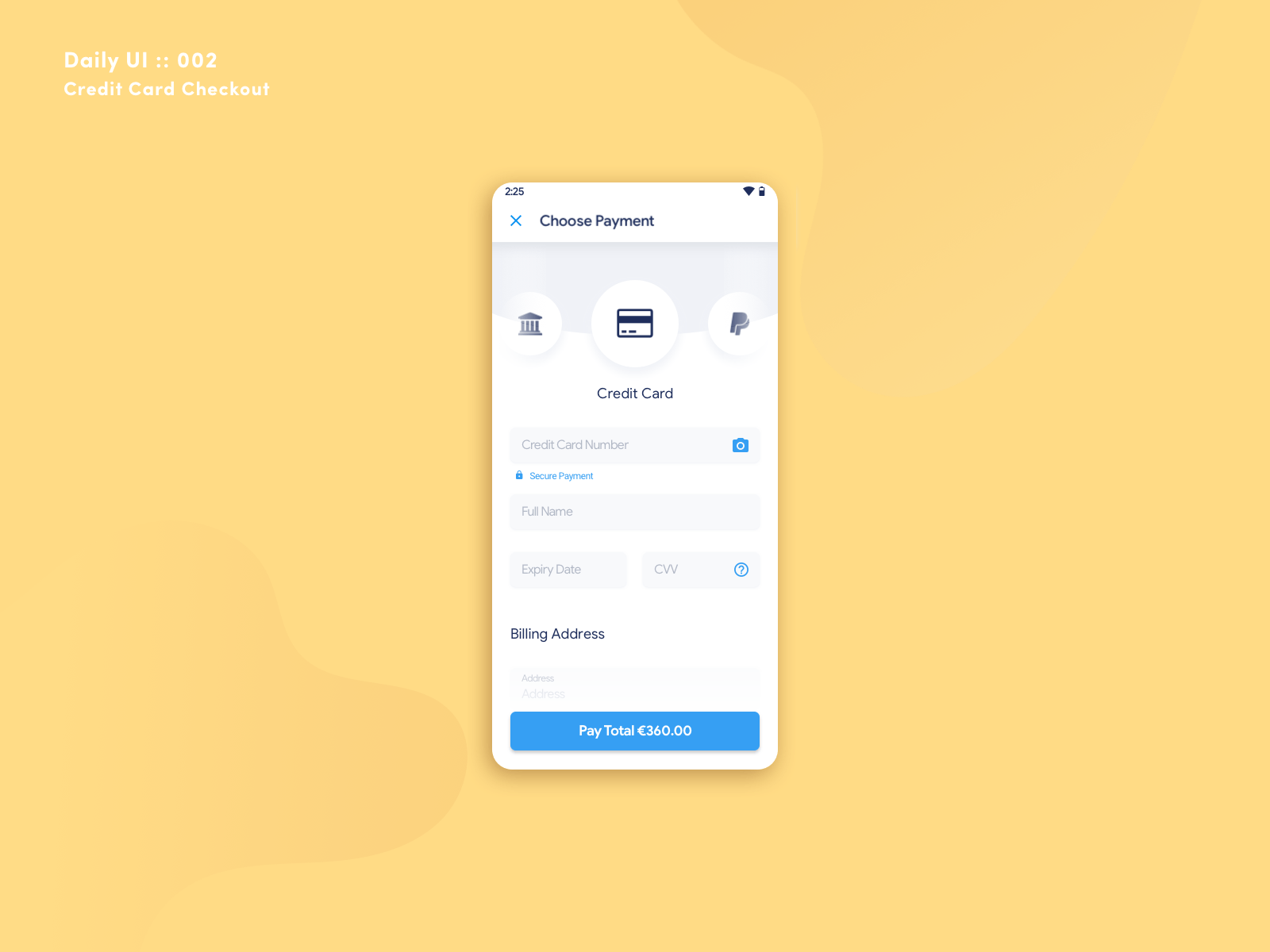 Daily UI Challenge #002 - Credit Card Checkout (Animation)