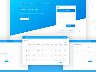 Password Management System Design blue business design gradient intranet management password system ui ux web