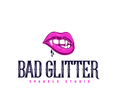 Bad Glitter Logo (color) branding design graphic design illustration logo typography