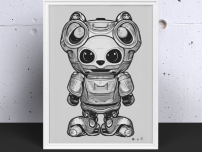 Robot Panda Mockup design graphic design illustration