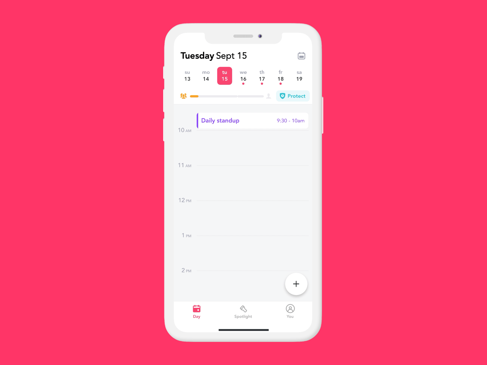Protect your time animation calendar events mobile principle time timeline ui ux