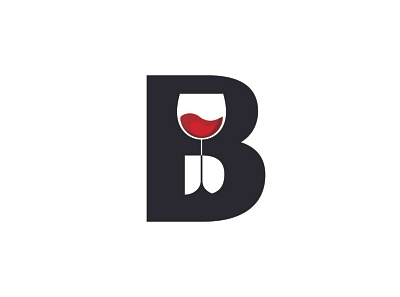 'B' Wine Logo design illustration logo minimal typography