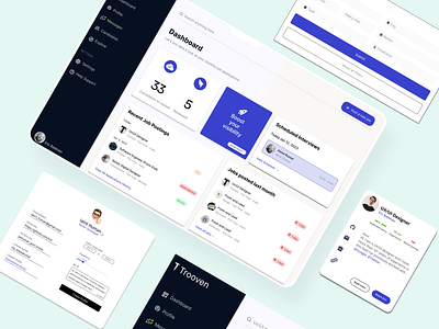 Hireup - Allows recruiters to manage their work, hire people. app design hiring app ui ux web design website