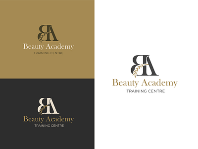 Beauty Academy Logo v1 branding flat illustrator logo minimal typography
