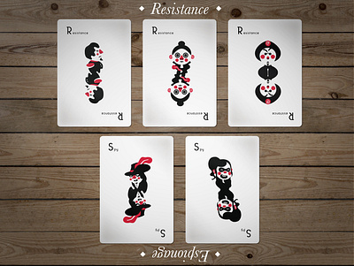 Resistance-Vs-Spy Playing Cards clean design flat graphic design illustration illustrator minimal vector