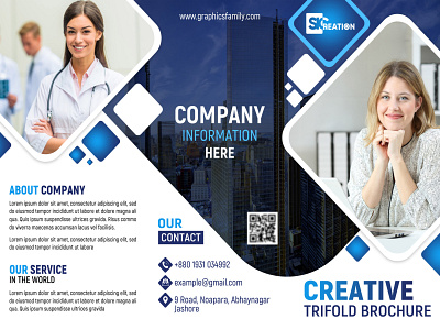 Creative Trifold Brochure bi fold branding brochure design business design folding graphic design illustration