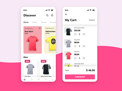 E-Commerce UI Design discover ecommerce mobile app design shopping cart ui design uiuxdesign ux design