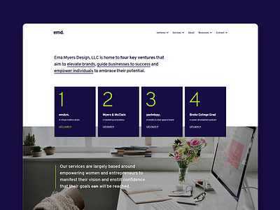 Ema Myers Design, LLC Homepage Concept 2
