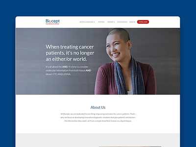 Biocept Website Concept graphic design healthcare marketing ui design web design wordpress design