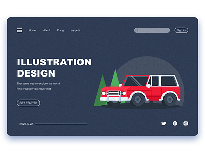 car design flat icon illustration ui web website