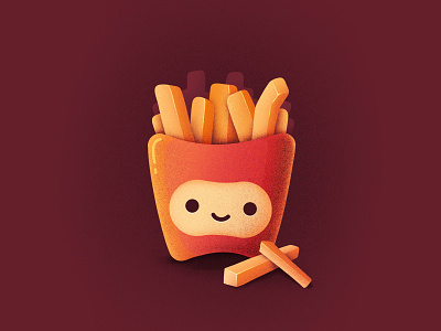 Best Icons of the Month! character cute eat fast food food fries fry grain happy illustration mcdonalds noise smile texture