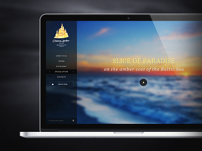Chateau Amber landing page amber background booking hotel justas ocean sea studio4 video villa