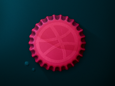 Beer Cap! beer bend cap dark dribbble justas old scrached studio4 waterdrops