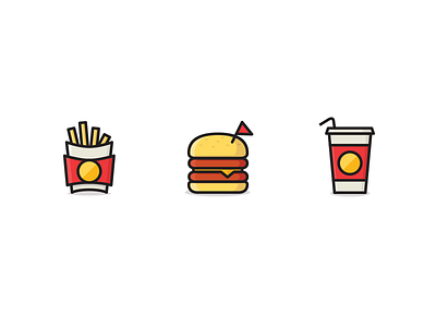 Junk Food Icons burger cola fast food fries icons junk food justas studio4