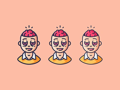 Drippy Brain brains character design emoji icon icons illustration outline outline icons smoking