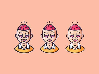 Drippy Brain brains character design emoji icon icons illustration outline outline icons smoking