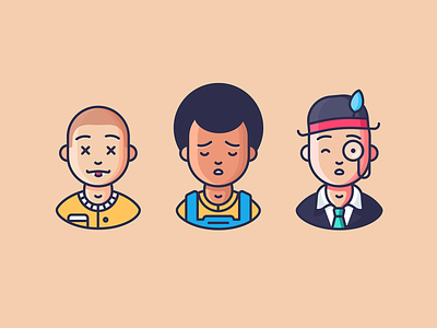 Randoms afro character dead emoji icon icons illustration monocle nft outline outline icons