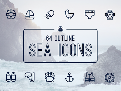 64 Outline Sea Icons boats diving justas nautical ocean outline sea icons sea creatures sea icons ships studio4 water