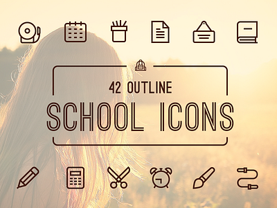 Back to School Icons alarm back to school bell book calendar collage justas outline icons pencil school icons scissors student