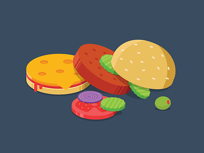 Against Burger Abuse bun burger cheese fast food hamburger junk food justas meat onion pickles studio4 tomato