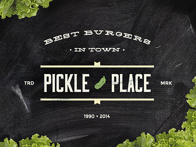 Pickle Place badge burgers hamburgers justas logo pickle pickle place studio4