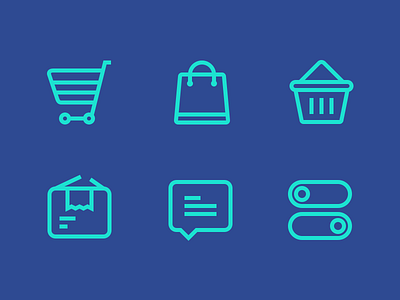 e-Commerce Icons box cart chat commerce e commerce icons justas outline icons sale shipping