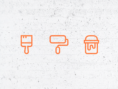 Re-Paint brush bucket icons justas outline outline icons paint roller