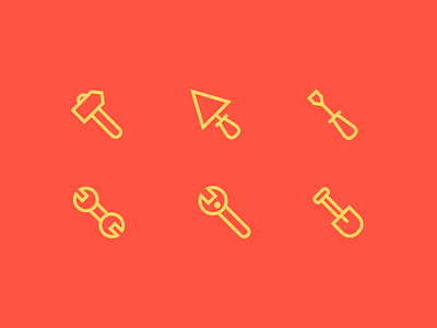 Tools construction construction works hammer icons outline construction icons outline icons screwdriver shovel wrench