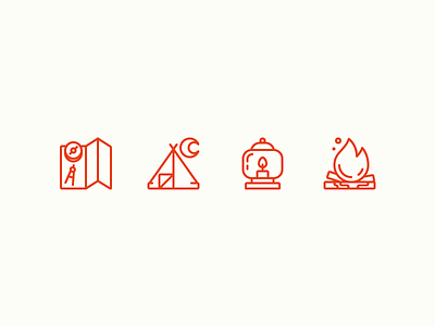 Camping Icons camp camping camping icons fire icons lamp map outline icons survival survival icons tent wild