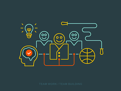 Team Building company icon idea illustration light bulb outline psychology sport sports team team building team work