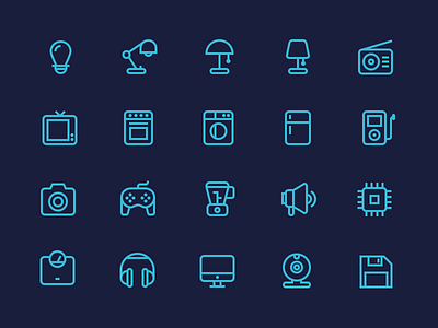 Outline Electronics Icons computer devices electric electronic electronics electronics icons joystick lamp outline electronics icons outline icons vector electronics vector outline icons