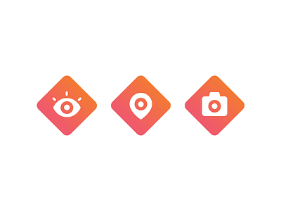 Dat Gradient! camera consistent eye flat icons gradient icons map photo picture pin place see