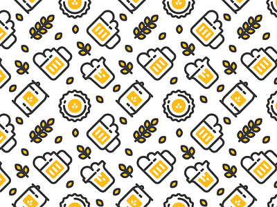 Seamless Beer Pattern beer drank drink drunk icons outline outline beer icons outline icons outline pattern pattern seamless wheat