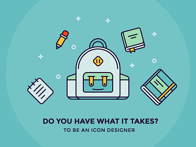Do You Have What It Takes? backpack blog icon icons iconutopia illustration note note book notes outline pencil tools