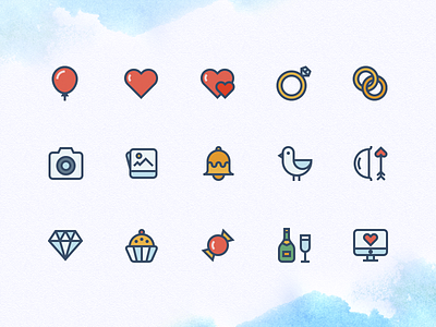 Wedding Icons by Justas Galaburda on Dribbble