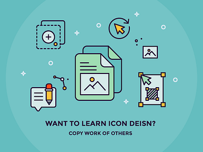 Learn Icon Design by Copying Others add arrow bounding copy cursor document edit icon illustration image outline paper