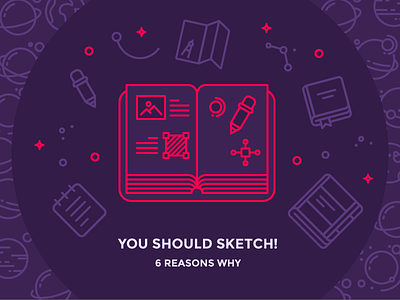 6 Reasons Why Sketching Is Important book icon sketch icons iconutopia illustration map neon notebook outline icons pencil sketching space