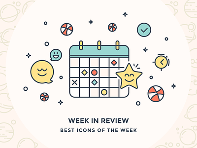 Best icon of the week! alarm ball best icons calendar conffeti emoticons icon icons illustration outline smile star