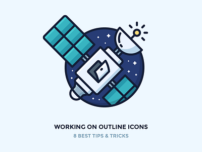 Working On Outline Icons Properly! blog cosmos icon iconutopia outline panel satellite sky solar space spaceship stars