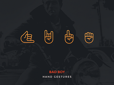 Bad Boy Hand Gestures bad boy fight finger fist gestures hand icon jacket motorcycle rock symbols