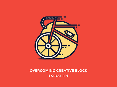 Overcoming Creative Block bicycle bike blog fast handle icon icon utopia illustration outline ride speed wheel