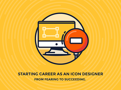 From Fearing To Succeeding blog icon iconutopia illustration mac monitor sign stop table thunderbolt vector
