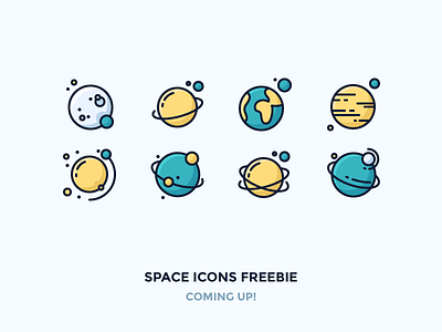 Planets Confetti! earth galaxy icon icons moon outline planet pluto saturn solar space system